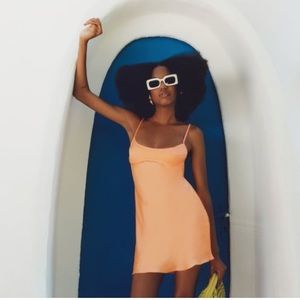 Zara orange retro mini dress